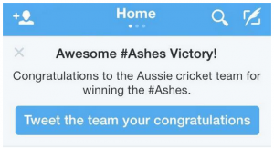 Ashes Twitter Congratulations