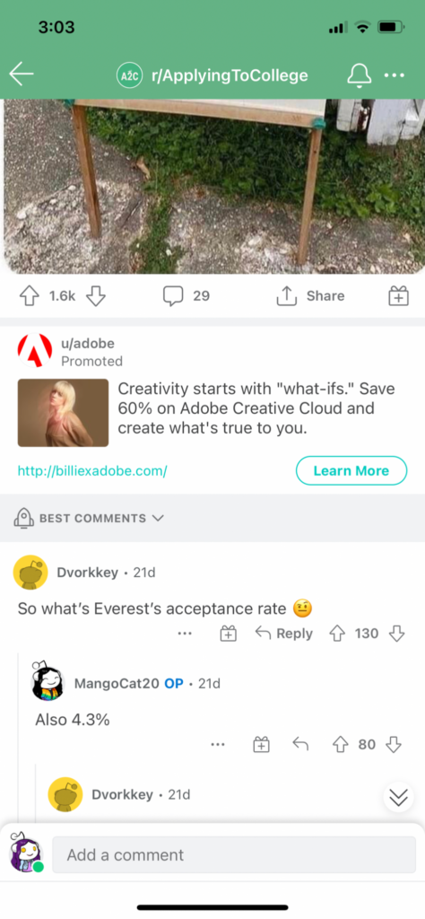 New Conversation Ad Placement in Reddit