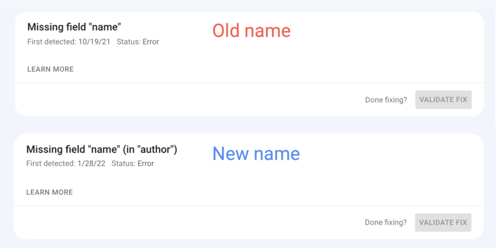 Added Context to Structured Data Issues in Search Console