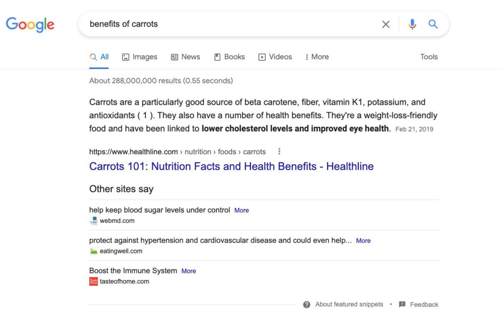 New Google Featured Snippet Other Sites Say