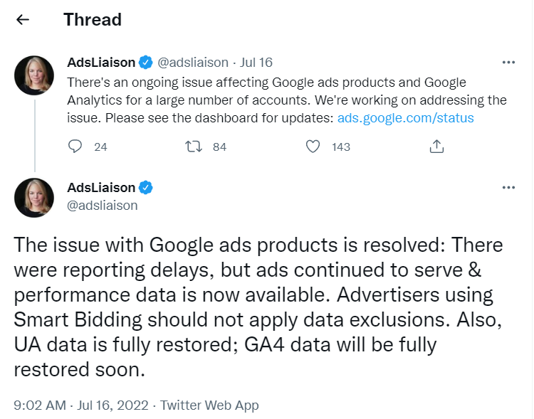 Confirmed Bug Affecting Google Ads & Analytics Reporting