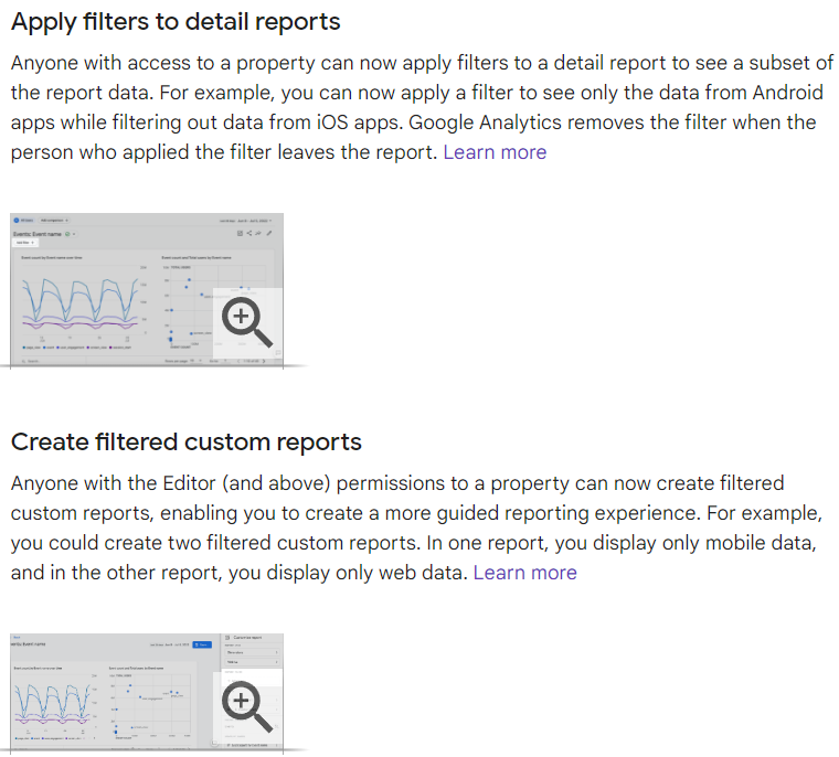 GA4 New Filters Report Updates