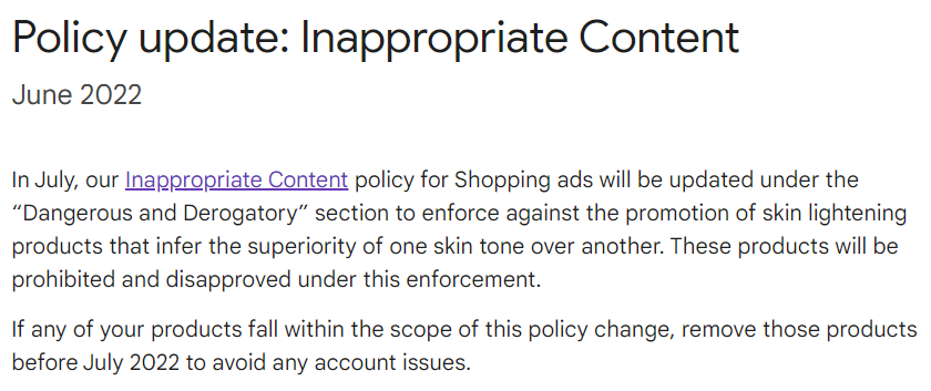 Google Merchant Center's Updated Inappropriate Content Policy