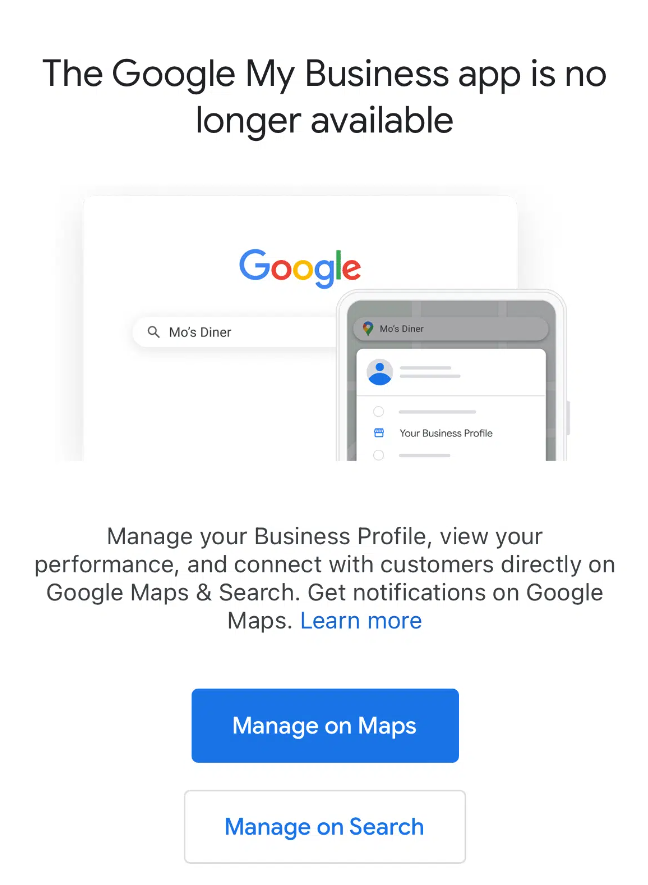 Google My Business Mobile App No Longer Available