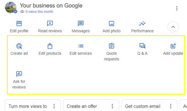 Expandable Menu in Google Business Profile2