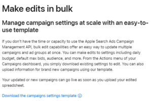 New Bulk Ads Editor in Apple Search Ads