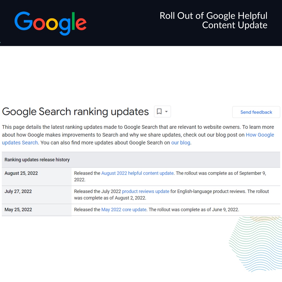 Roll Out of Google Helpful Content Update