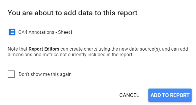 you are about to add data to this report